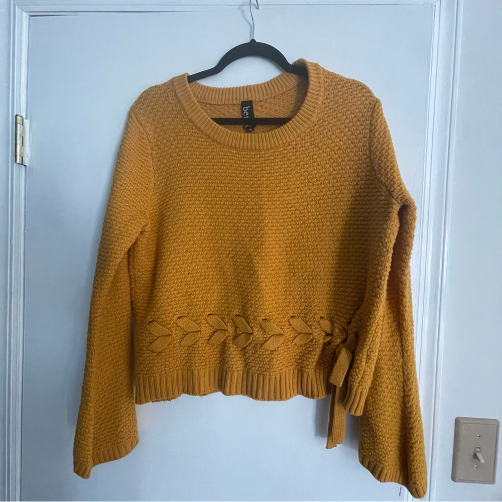Berek Mustard Sweater with Braid Detail